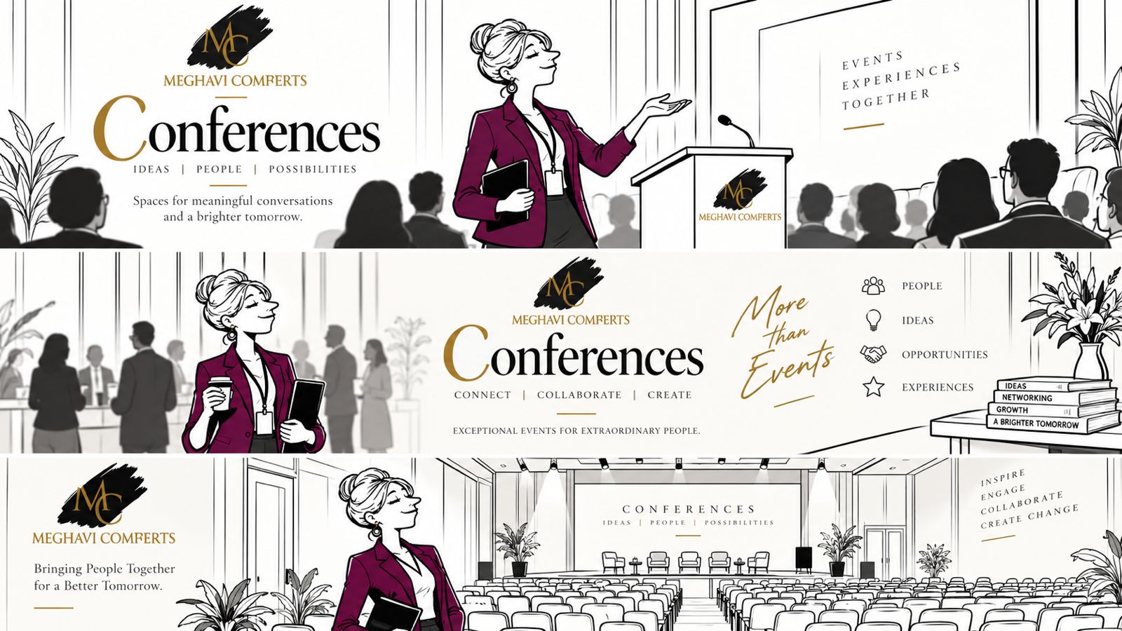 Meghavi Comferts Conferences - Ideas, People, Possibilities