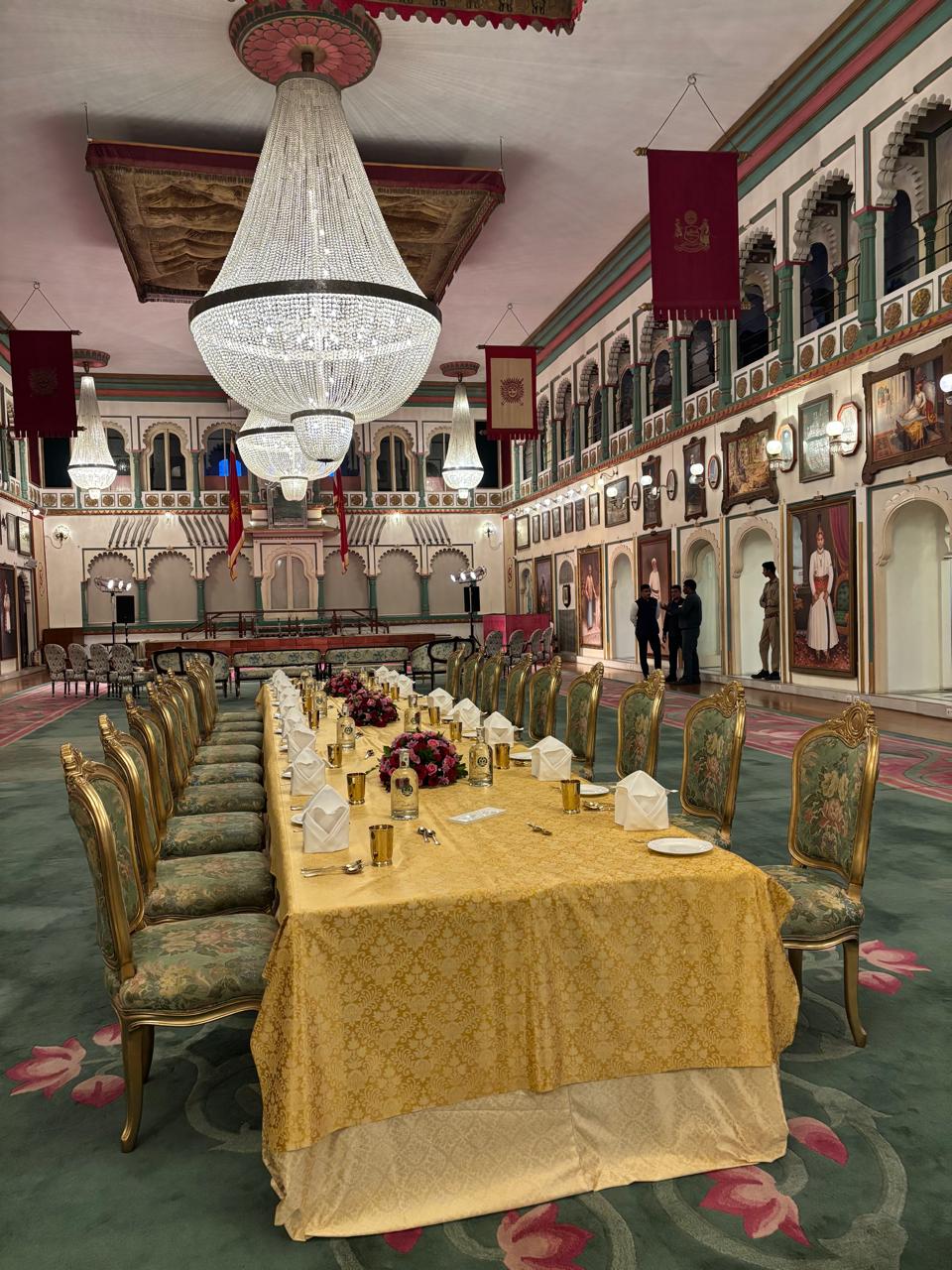 Royal banquet seating in the palace